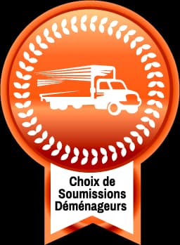 Soumissions Déménageurs badge recognizing CNS Logistics as a top-rated Montreal moving company