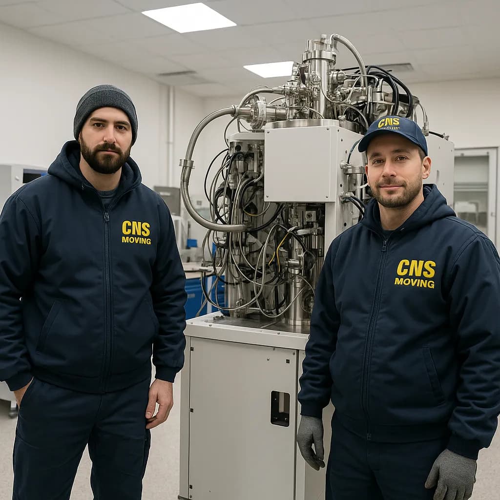 Certified laboratory relocation specialists in action